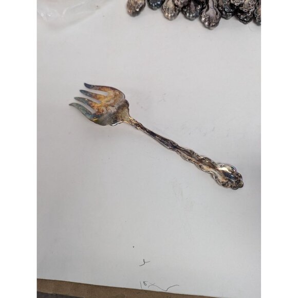 Vintage Oneida Beethoven Silverplate Flatware Cold Meat Fork Serving 8 5/8" - Picture 4 of 9